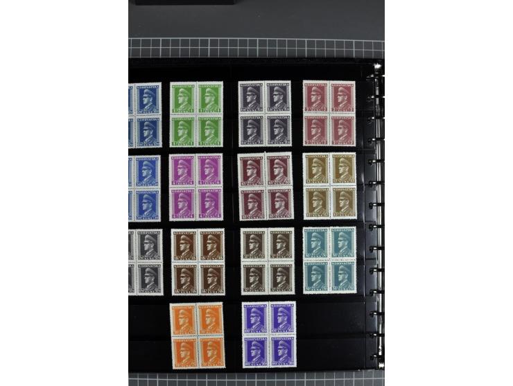 1941/45, sehr schöne ungebrauchte und postfrische Sammlung, spezialisiert mit verschiedenen Aufdruckfehlern, besseren Zähnung