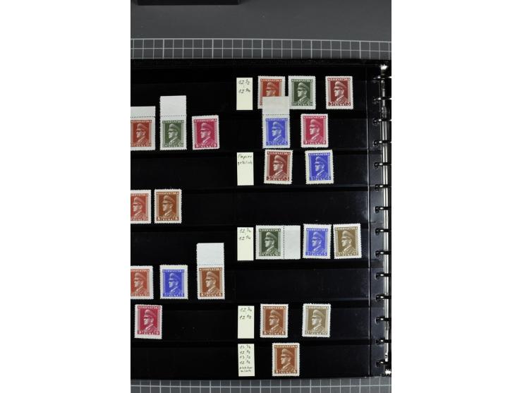 1941/45, sehr schöne ungebrauchte und postfrische Sammlung, spezialisiert mit verschiedenen Aufdruckfehlern, besseren Zähnung