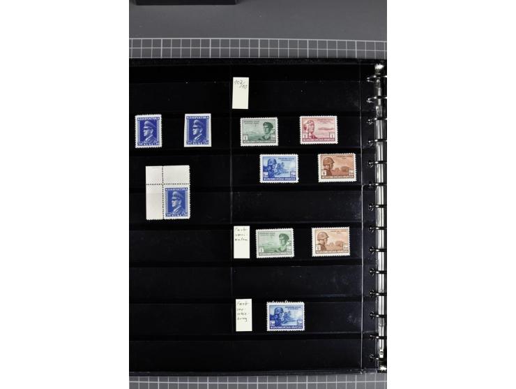 1941/45, sehr schöne ungebrauchte und postfrische Sammlung, spezialisiert mit verschiedenen Aufdruckfehlern, besseren Zähnung