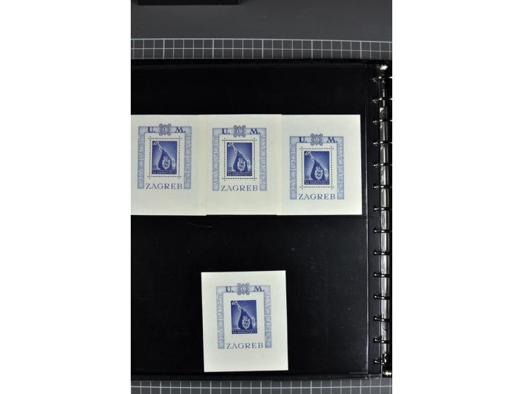 1941/45, sehr schöne ungebrauchte und postfrische Sammlung, spezialisiert mit verschiedenen Aufdruckfehlern, besseren Zähnung