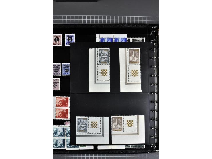1941/45, sehr schöne ungebrauchte und postfrische Sammlung, spezialisiert mit verschiedenen Aufdruckfehlern, besseren Zähnung