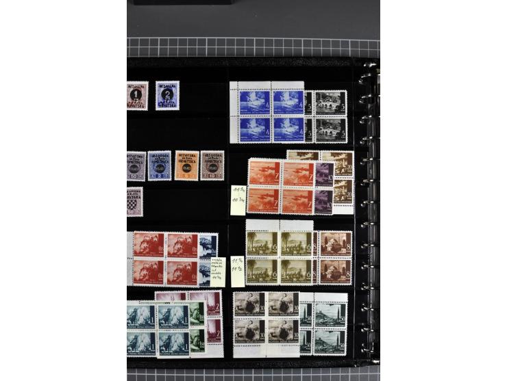 1941/45, sehr schöne ungebrauchte und postfrische Sammlung, spezialisiert mit verschiedenen Aufdruckfehlern, besseren Zähnung