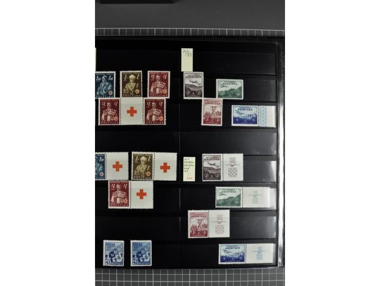 1941/45, sehr schöne ungebrauchte und postfrische Sammlung, spezialisiert mit verschiedenen Aufdruckfehlern, besseren Zähnung
