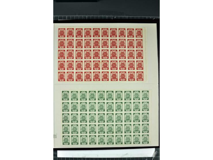 1918/40, enorm umfangreiche und detaillierte Spezialsammlung in neun Bänden, dabei über 200 Marken mit SPECIMEN-Aufdrucken, ü