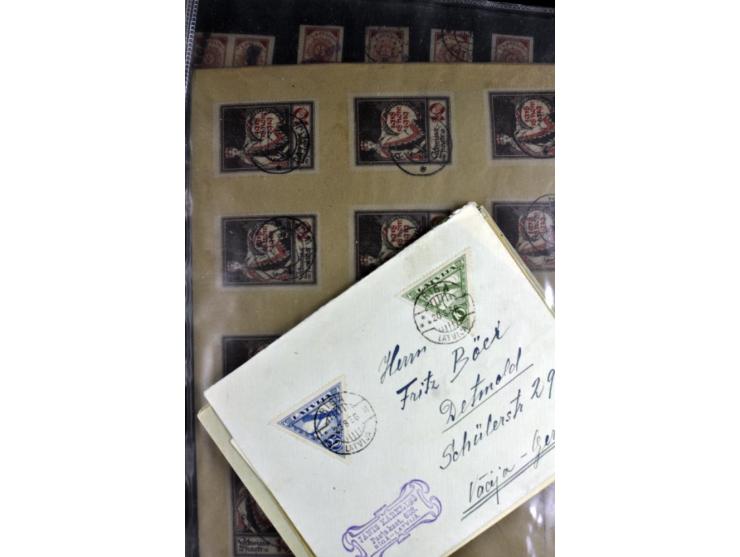 1918/41, postrische, ungebrauchte und gestempelte Sammlung, dabei ungezähnte und teilgezähnte Marken, Zwischenstege, Kehrdruc