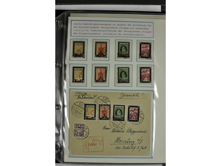 1918/41, postrische, ungebrauchte und gestempelte Sammlung, dabei ungezähnte und teilgezähnte Marken, Zwischenstege, Kehrdruc