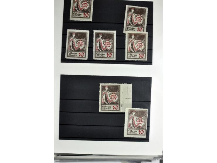 1918/41, postrische, ungebrauchte und gestempelte Sammlung, dabei ungezähnte und teilgezähnte Marken, Zwischenstege, Kehrdruc