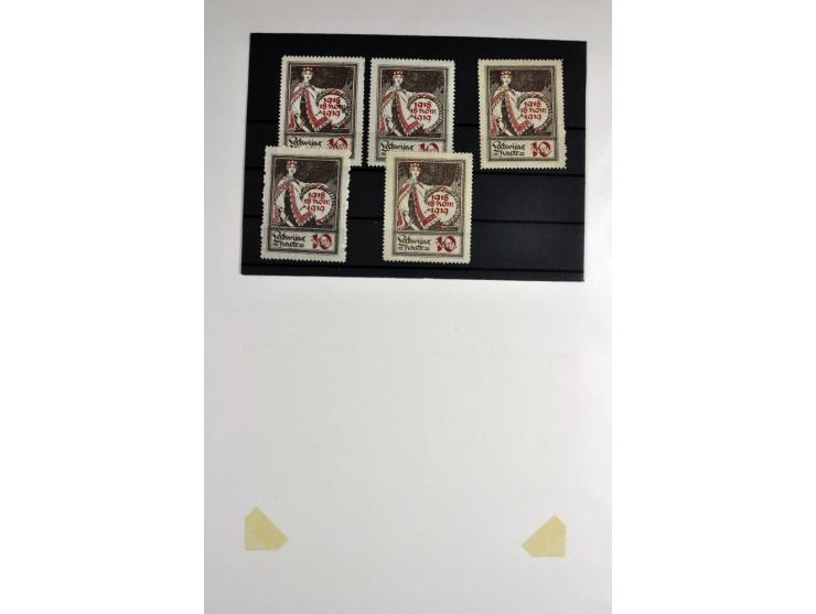 1918/41, postrische, ungebrauchte und gestempelte Sammlung, dabei ungezähnte und teilgezähnte Marken, Zwischenstege, Kehrdruc