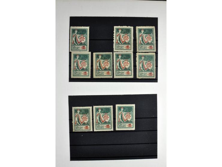 1918/41, postrische, ungebrauchte und gestempelte Sammlung, dabei ungezähnte und teilgezähnte Marken, Zwischenstege, Kehrdruc