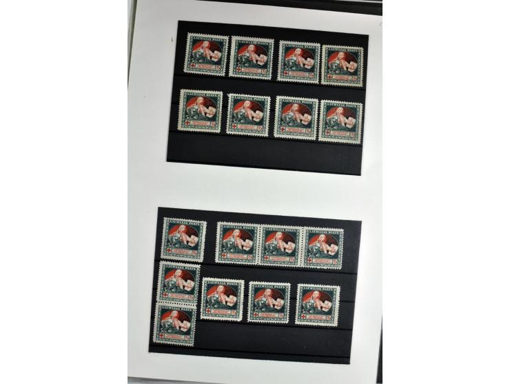 1918/41, postrische, ungebrauchte und gestempelte Sammlung, dabei ungezähnte und teilgezähnte Marken, Zwischenstege, Kehrdruc