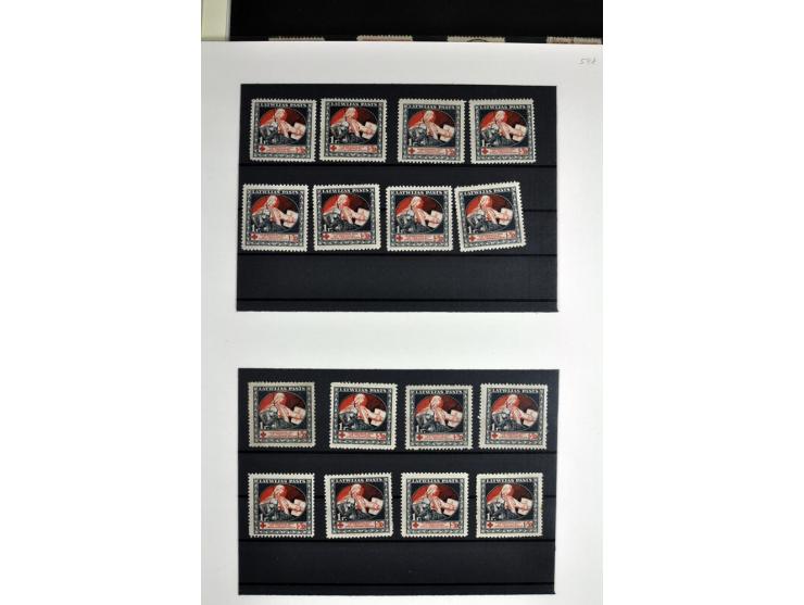 1918/41, postrische, ungebrauchte und gestempelte Sammlung, dabei ungezähnte und teilgezähnte Marken, Zwischenstege, Kehrdruc