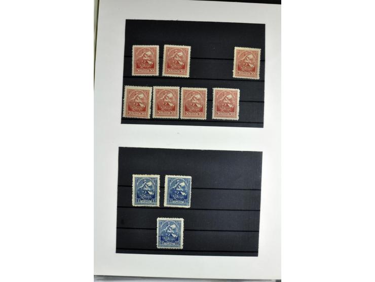 1918/41, postrische, ungebrauchte und gestempelte Sammlung, dabei ungezähnte und teilgezähnte Marken, Zwischenstege, Kehrdruc