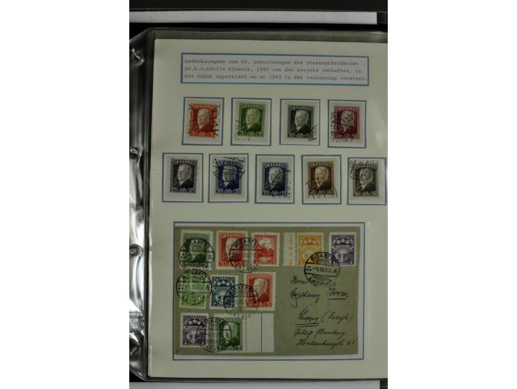 1918/41, postrische, ungebrauchte und gestempelte Sammlung, dabei ungezähnte und teilgezähnte Marken, Zwischenstege, Kehrdruc