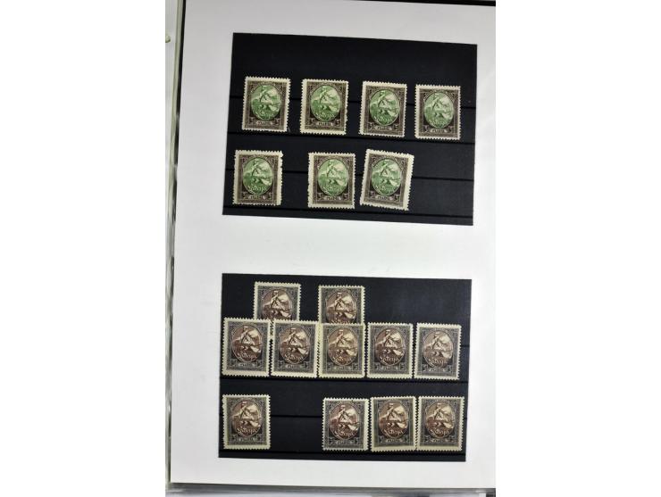 1918/41, postrische, ungebrauchte und gestempelte Sammlung, dabei ungezähnte und teilgezähnte Marken, Zwischenstege, Kehrdruc