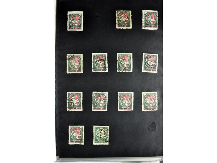 1918/41, postrische, ungebrauchte und gestempelte Sammlung, dabei ungezähnte und teilgezähnte Marken, Zwischenstege, Kehrdruc