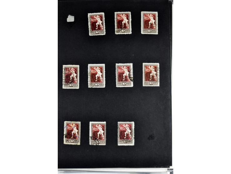 1918/41, postrische, ungebrauchte und gestempelte Sammlung, dabei ungezähnte und teilgezähnte Marken, Zwischenstege, Kehrdruc
