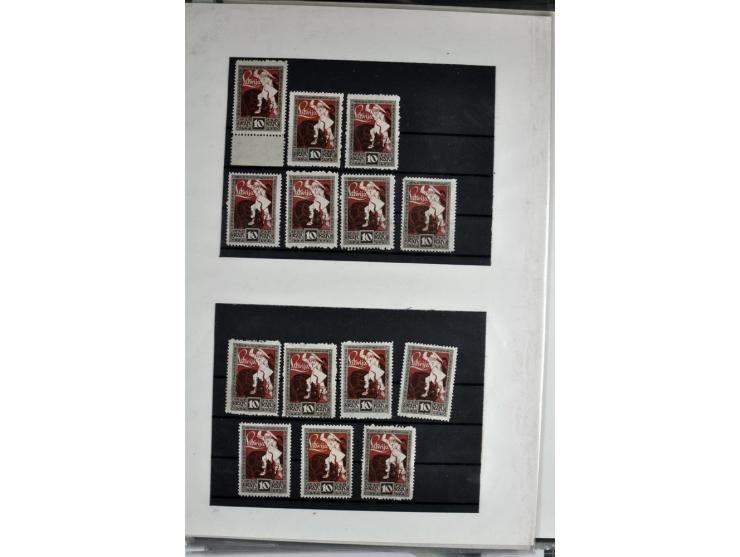 1918/41, postrische, ungebrauchte und gestempelte Sammlung, dabei ungezähnte und teilgezähnte Marken, Zwischenstege, Kehrdruc