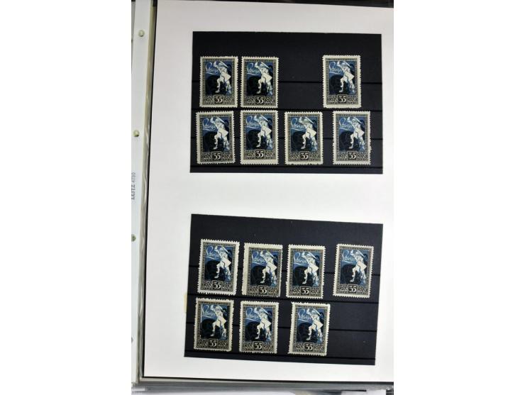 1918/41, postrische, ungebrauchte und gestempelte Sammlung, dabei ungezähnte und teilgezähnte Marken, Zwischenstege, Kehrdruc