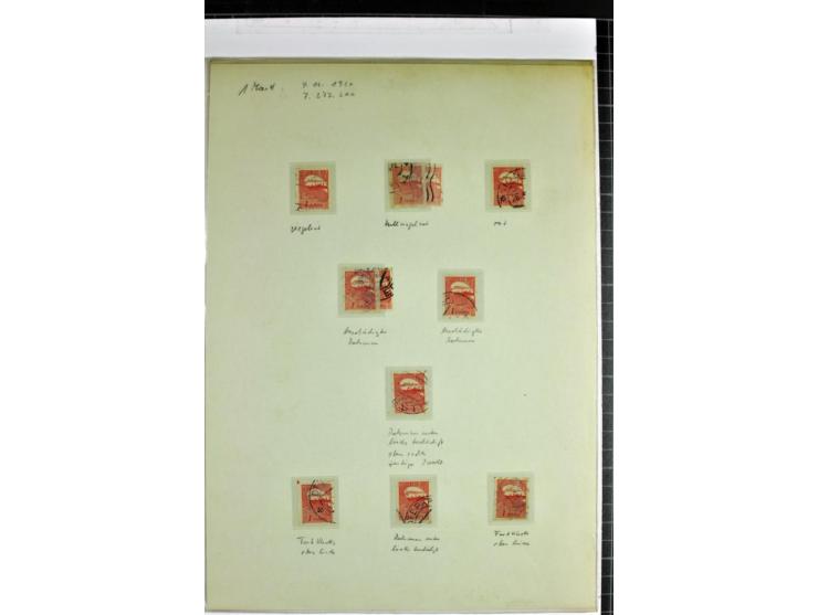 1918/41, postrische, ungebrauchte und gestempelte Sammlung, dabei ungezähnte und teilgezähnte Marken, Zwischenstege, Kehrdruc