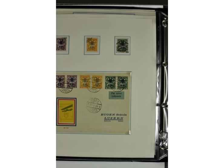 1918/41, postrische, ungebrauchte und gestempelte Sammlung, dabei ungezähnte und teilgezähnte Marken, Zwischenstege, Kehrdruc