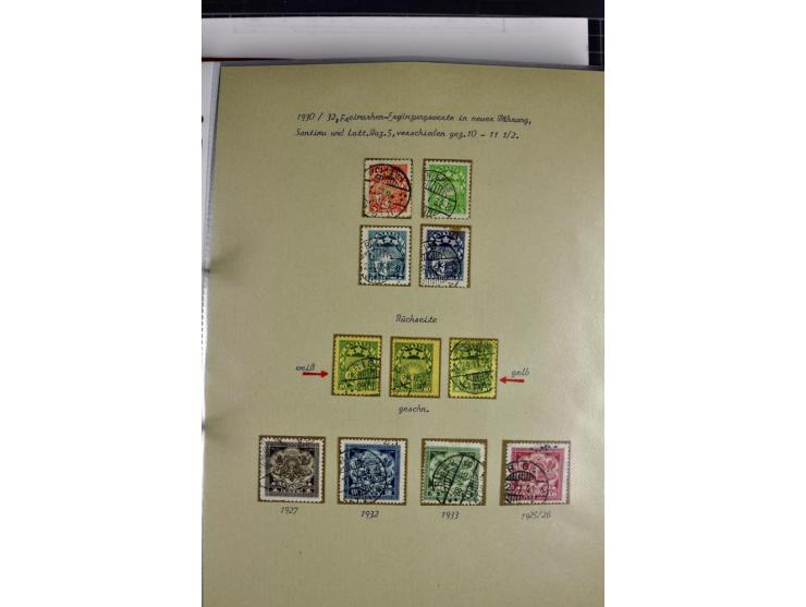 1918/41, postrische, ungebrauchte und gestempelte Sammlung, dabei ungezähnte und teilgezähnte Marken, Zwischenstege, Kehrdruc