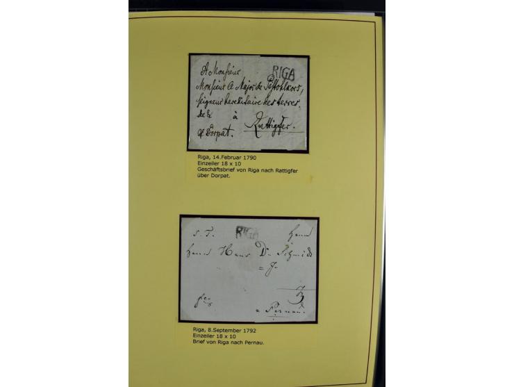 1617/1917, Die Postgeschichte Rigas, Sammlung von über 250 Briefen, Karten und Ganzsachen, dabei 3 Briefe aus dem 17. Jahrhun