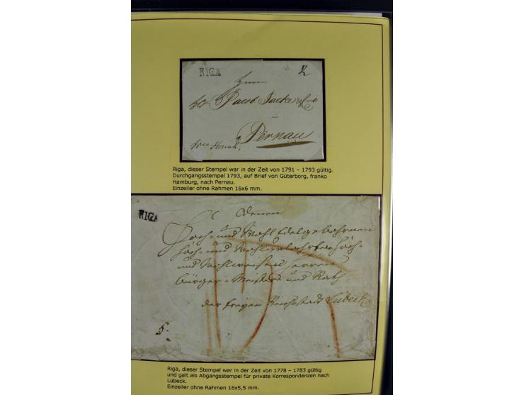 1617/1917, Die Postgeschichte Rigas, Sammlung von über 250 Briefen, Karten und Ganzsachen, dabei 3 Briefe aus dem 17. Jahrhun
