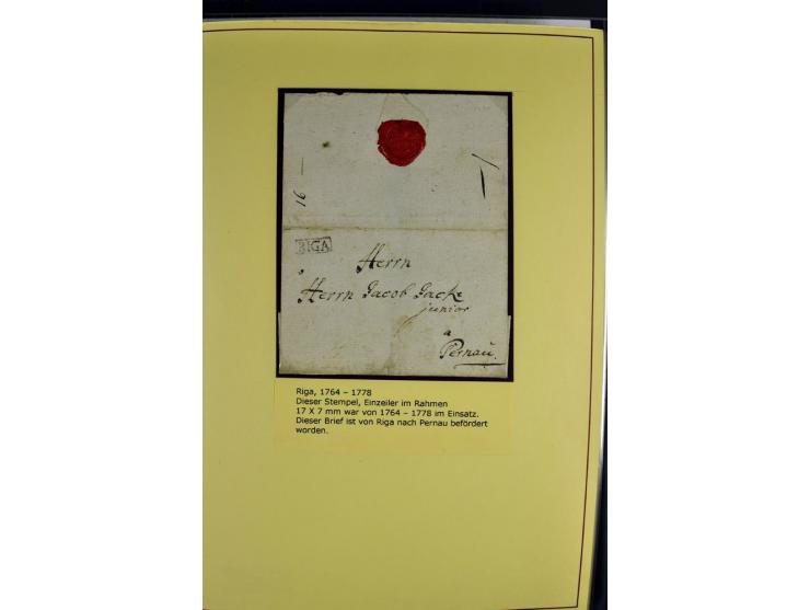 1617/1917, Die Postgeschichte Rigas, Sammlung von über 250 Briefen, Karten und Ganzsachen, dabei 3 Briefe aus dem 17. Jahrhun