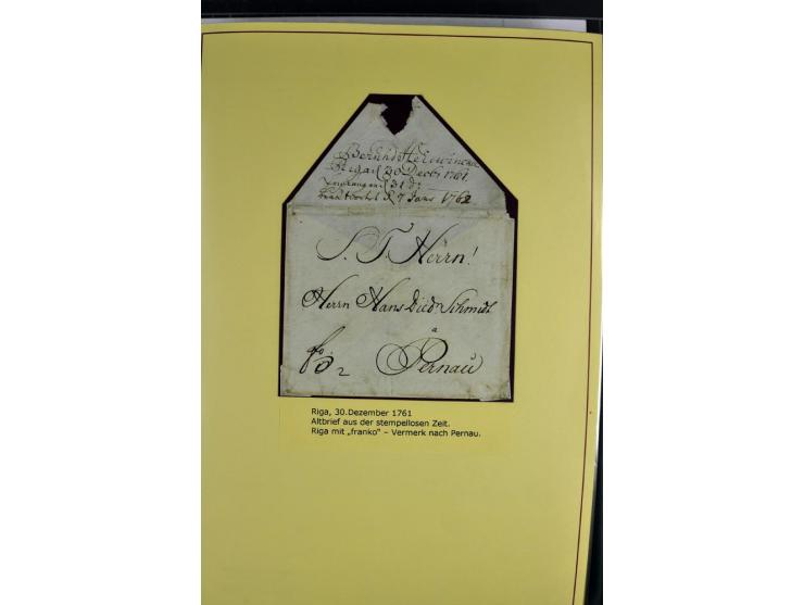 1617/1917, Die Postgeschichte Rigas, Sammlung von über 250 Briefen, Karten und Ganzsachen, dabei 3 Briefe aus dem 17. Jahrhun