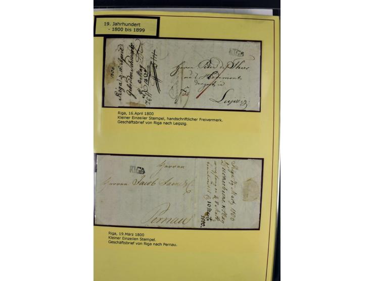 1617/1917, Die Postgeschichte Rigas, Sammlung von über 250 Briefen, Karten und Ganzsachen, dabei 3 Briefe aus dem 17. Jahrhun