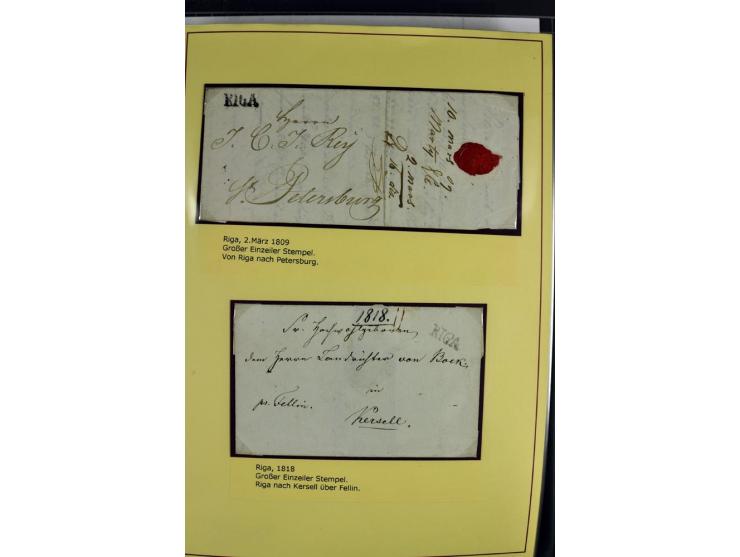 1617/1917, Die Postgeschichte Rigas, Sammlung von über 250 Briefen, Karten und Ganzsachen, dabei 3 Briefe aus dem 17. Jahrhun