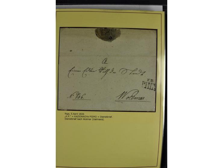 1617/1917, Die Postgeschichte Rigas, Sammlung von über 250 Briefen, Karten und Ganzsachen, dabei 3 Briefe aus dem 17. Jahrhun
