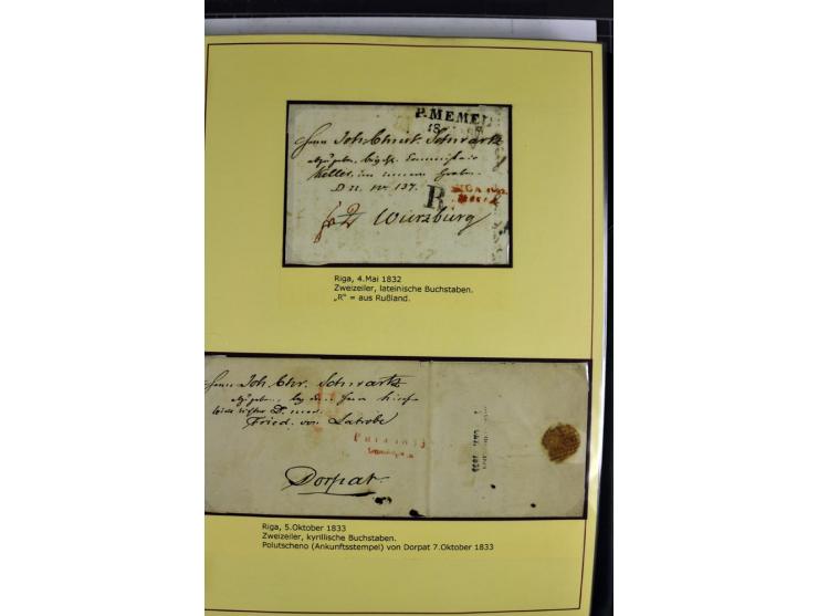 1617/1917, Die Postgeschichte Rigas, Sammlung von über 250 Briefen, Karten und Ganzsachen, dabei 3 Briefe aus dem 17. Jahrhun