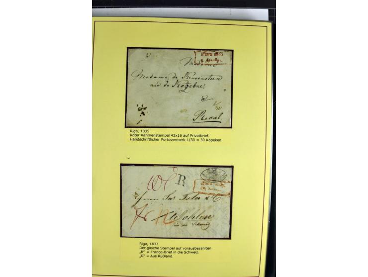 1617/1917, Die Postgeschichte Rigas, Sammlung von über 250 Briefen, Karten und Ganzsachen, dabei 3 Briefe aus dem 17. Jahrhun