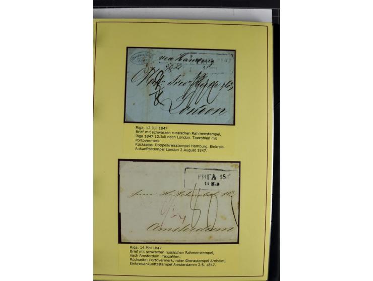 1617/1917, Die Postgeschichte Rigas, Sammlung von über 250 Briefen, Karten und Ganzsachen, dabei 3 Briefe aus dem 17. Jahrhun