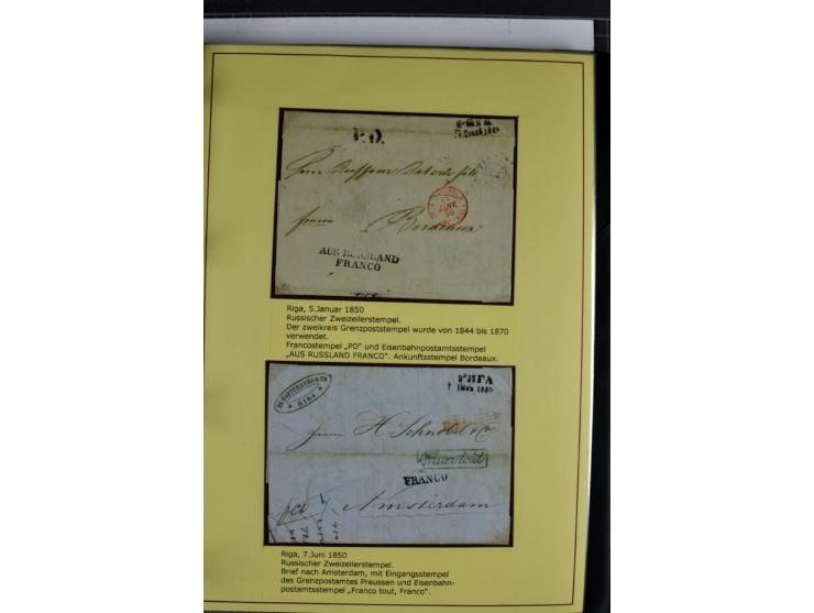 1617/1917, Die Postgeschichte Rigas, Sammlung von über 250 Briefen, Karten und Ganzsachen, dabei 3 Briefe aus dem 17. Jahrhun