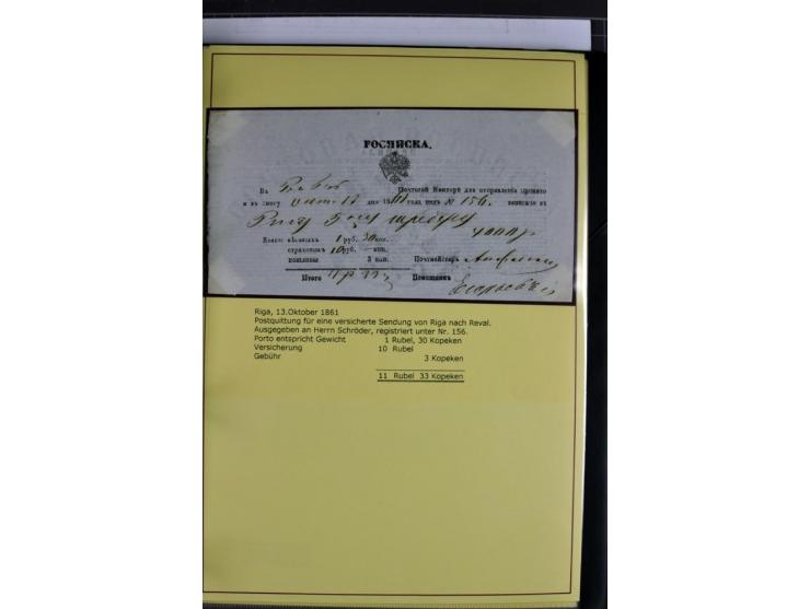 1617/1917, Die Postgeschichte Rigas, Sammlung von über 250 Briefen, Karten und Ganzsachen, dabei 3 Briefe aus dem 17. Jahrhun