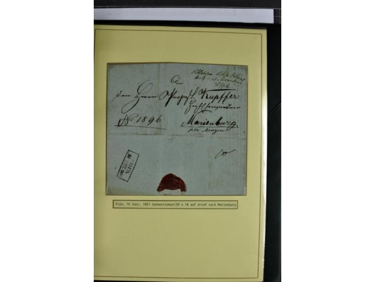 1617/1917, Die Postgeschichte Rigas, Sammlung von über 250 Briefen, Karten und Ganzsachen, dabei 3 Briefe aus dem 17. Jahrhun
