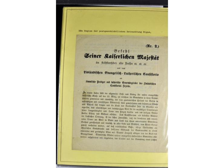 1617/1917, Die Postgeschichte Rigas, Sammlung von über 250 Briefen, Karten und Ganzsachen, dabei 3 Briefe aus dem 17. Jahrhun