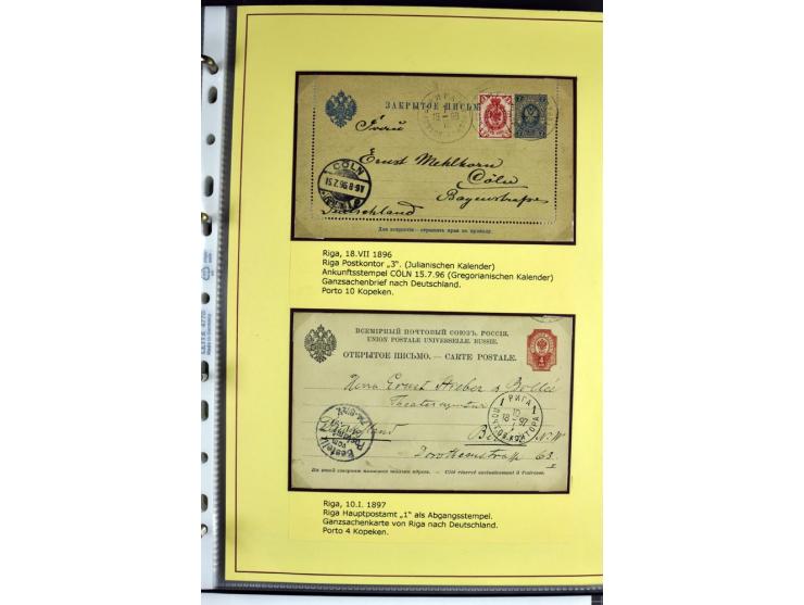 1617/1917, Die Postgeschichte Rigas, Sammlung von über 250 Briefen, Karten und Ganzsachen, dabei 3 Briefe aus dem 17. Jahrhun