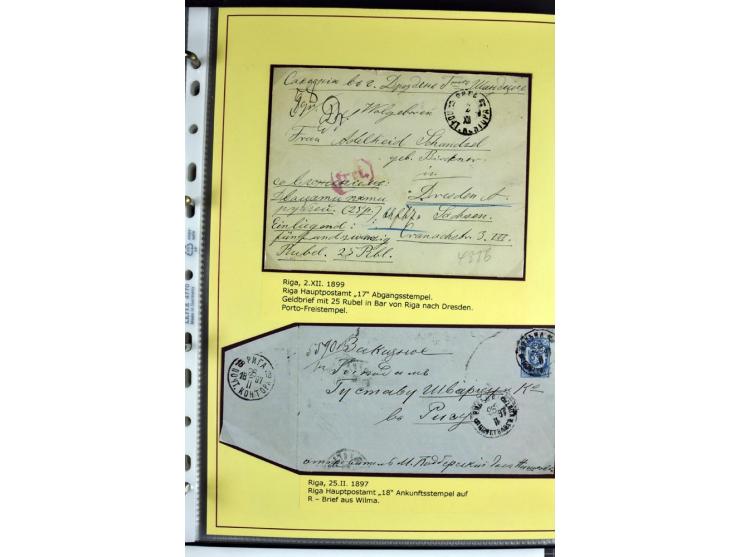 1617/1917, Die Postgeschichte Rigas, Sammlung von über 250 Briefen, Karten und Ganzsachen, dabei 3 Briefe aus dem 17. Jahrhun