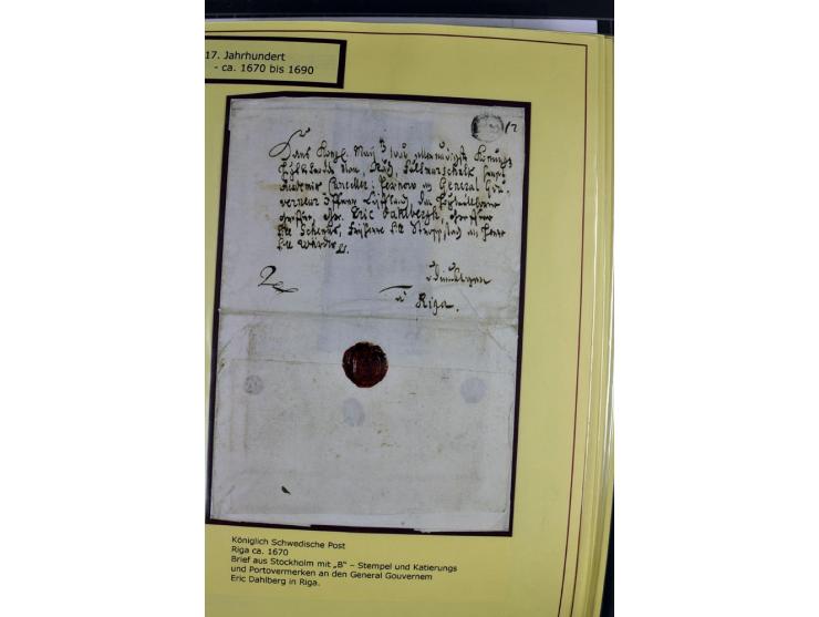 1617/1917, Die Postgeschichte Rigas, Sammlung von über 250 Briefen, Karten und Ganzsachen, dabei 3 Briefe aus dem 17. Jahrhun