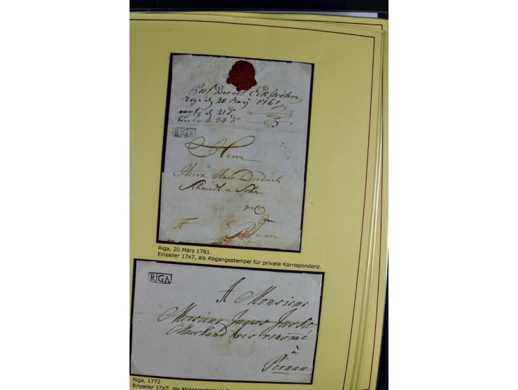 1617/1917, Die Postgeschichte Rigas, Sammlung von über 250 Briefen, Karten und Ganzsachen, dabei 3 Briefe aus dem 17. Jahrhun