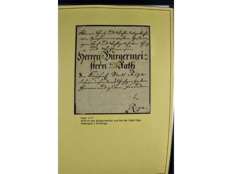1617/1917, Die Postgeschichte Rigas, Sammlung von über 250 Briefen, Karten und Ganzsachen, dabei 3 Briefe aus dem 17. Jahrhun