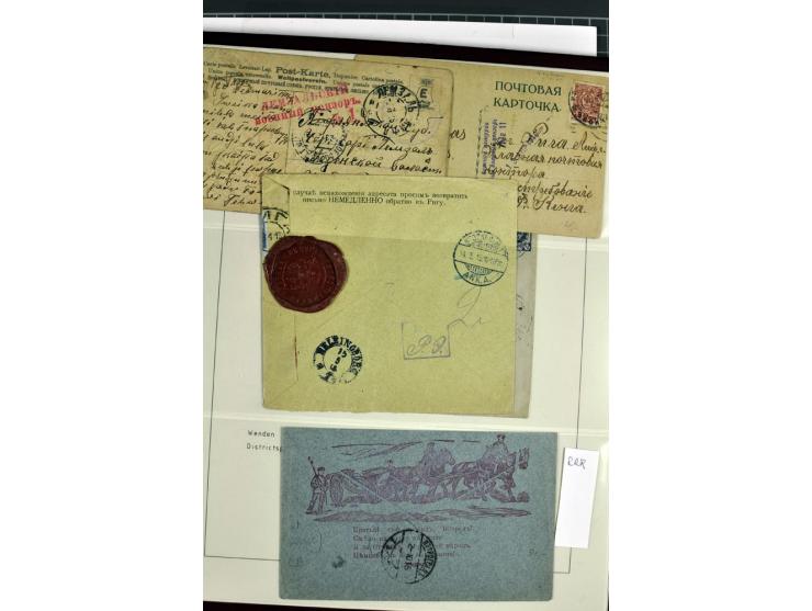 1811/1917, 35 Briefe, Karten und Ganzsachen, dabei Kirchspielbriefe, Reco, Wertbriefe, Kreispost Wenden, Sonderstempel 700 Ja