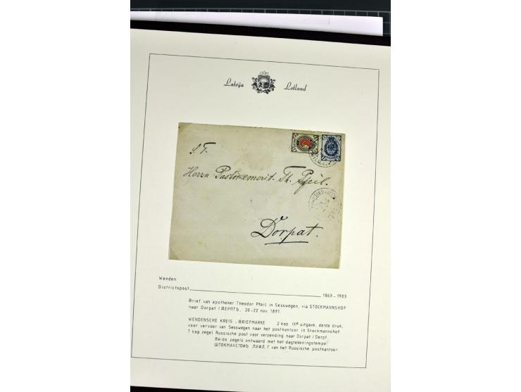 1811/1917, 35 Briefe, Karten und Ganzsachen, dabei Kirchspielbriefe, Reco, Wertbriefe, Kreispost Wenden, Sonderstempel 700 Ja