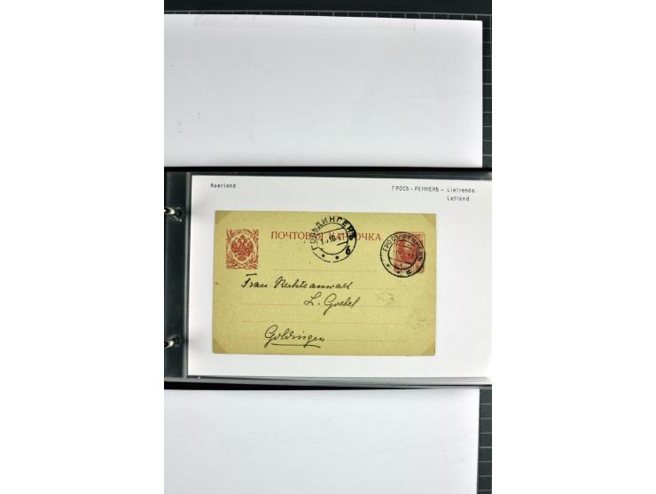1860/1915, 55 Briefe, Karten und Ganzsachen mit kyrillischen Poststempeln aus Kurland von Bauske bis Jakobstadt