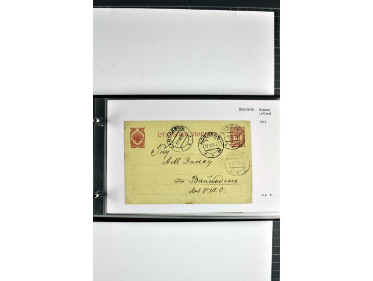 1860/1915, 55 Briefe, Karten und Ganzsachen mit kyrillischen Poststempeln aus Kurland von Bauske bis Jakobstadt