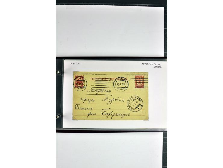 1860/1915, 55 Briefe, Karten und Ganzsachen mit kyrillischen Poststempeln aus Kurland von Bauske bis Jakobstadt