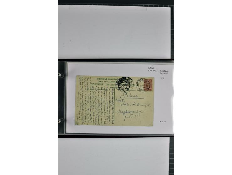 1860/1915, 55 Briefe, Karten und Ganzsachen mit kyrillischen Poststempeln aus Kurland von Bauske bis Jakobstadt